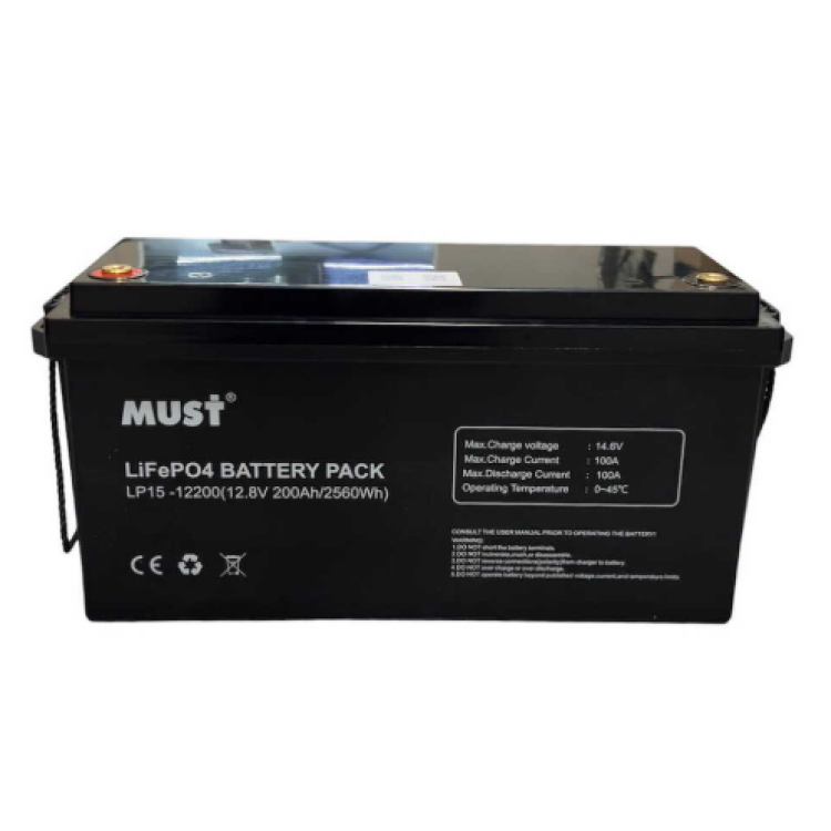 Акумулятор літій-залізо-фосфатний MUST LiFePO4 LP1500-12200 12V 200Ah - Основні контакти 01 